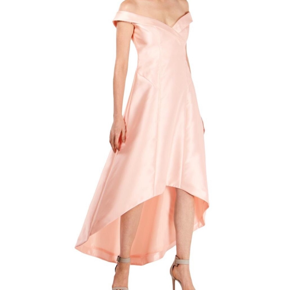 NWT Calvin Klein Off Shoulder High Low Dress Pink